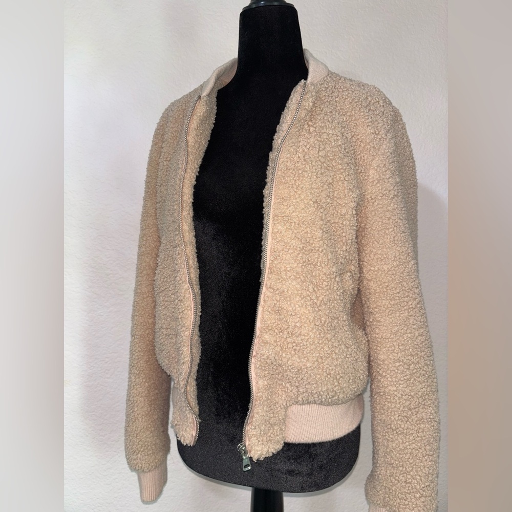 Guess Women's Light Pink Teddy Jacket